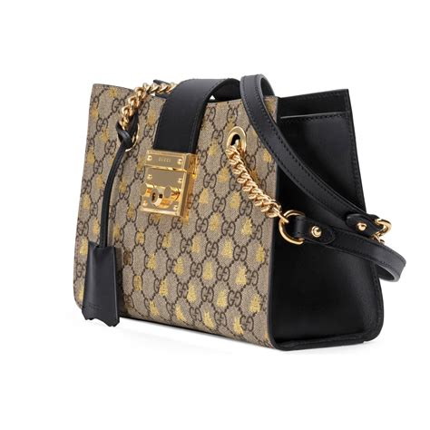 gucci gg padlock bee star small shoulder bag|GG Supreme Padlock Small Bees Open Pocket Shoulder Bag.